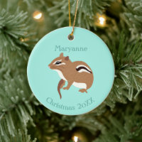Brown and Mint Green Chipmunk Lovers Personalised