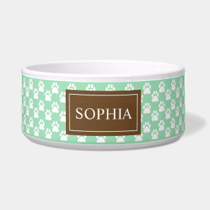 Brown And Mint Green Dog Paws With Pet's Name