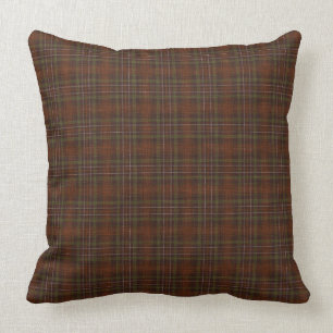 Brown and Mint Green Plaid   Cottage Style Cushion