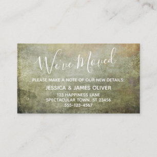 Brown and Mustard Textured Grunge "We've Moved Enclosure Card