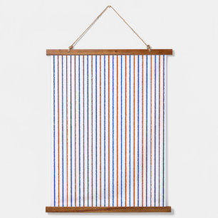 Brown and Navy Blue Stripes Hanging Tapestry