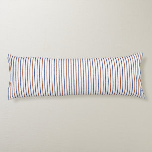 Brown and Navy Blue Stripes with Uneven Lines Body Cushion