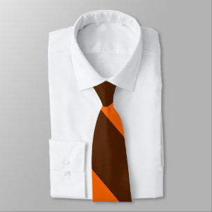Brown and Orange Broad University Stripe Tie