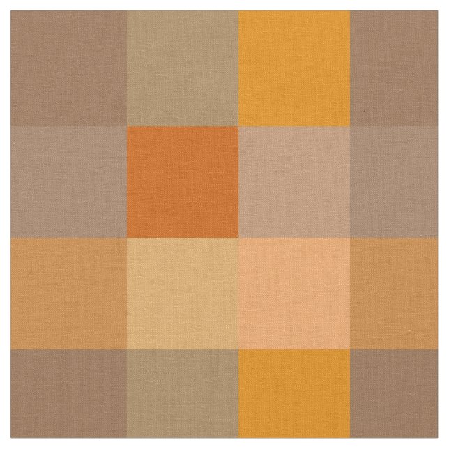 Brown and orange chequerboard pattern fabric (Close Up)