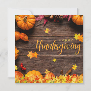 Brown and Orange Elegant Happy Thanksgiving Day Holiday Card
