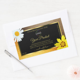 Brown and Orange Glitter Black Product Labels Logo