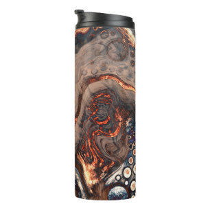 Brown and Orange Modern Art    Thermal Tumbler