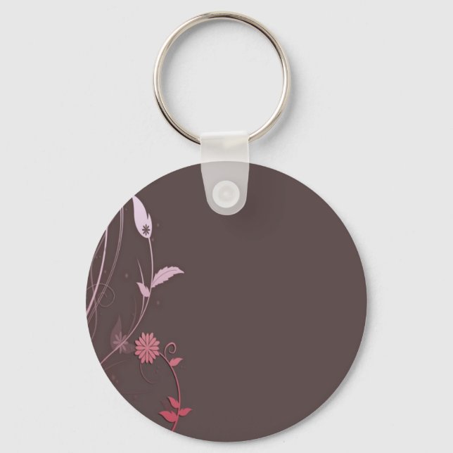 Brown and pink customizeable template key ring (Front)