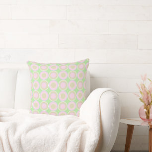 Brown And Pink Doughnuts With Filling On Green Cushion