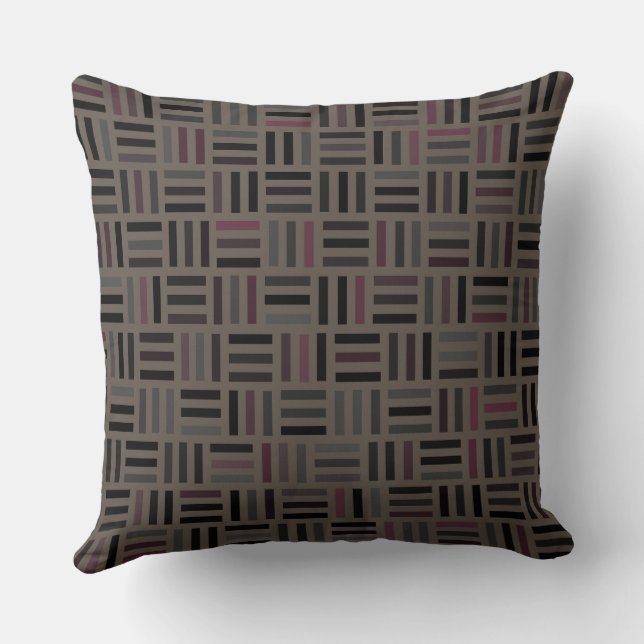 Brown and Pink Geometric Cushion (Back)