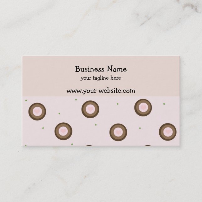 Brown and Pink Modern Circle Design Business Card (Front)