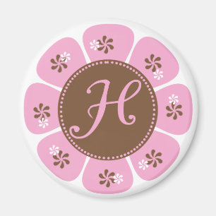 Brown and Pink Monogram H Magnet