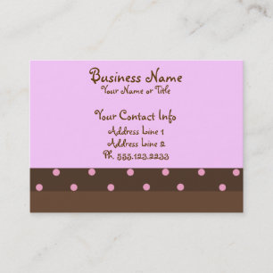 Brown and Pink Polka Dot "Chubby" Business Cards