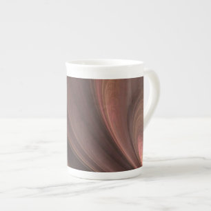 Brown And Pink Soft Sand Waves Bone China Mug