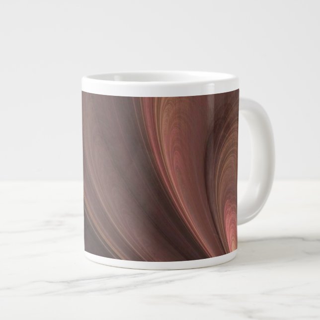 Brown And Pink Soft Sand Waves Large Coffee Mug (Front Right)