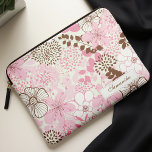 Brown and Pink Spring Garden Laptop Sleeve<br><div class="desc">This stylish laptop cover can be personalised with your name, monogram, initials, a special date (wedding anniversary, birthday, etc) or any text of your choice. This case is the perfect fashion accessory for the spring or summer months or to warm up your winter! Visit our stores for more fashionable and...</div>