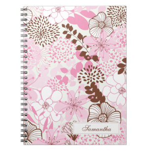 Brown and Pink Spring Garden Notebook