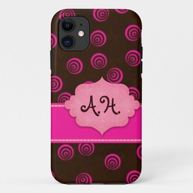 Brown and Pink Swirly Girly iPhone 5 Case (Back)