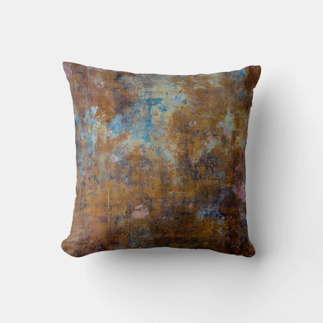 Brown and pink wooden surface cushion (Front)