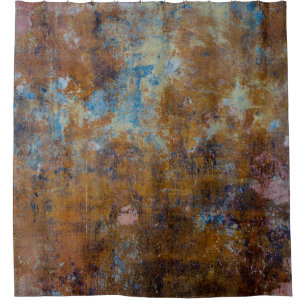 Brown and pink wooden surface shower curtain