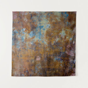 Brown and pink wooden surface tapestry