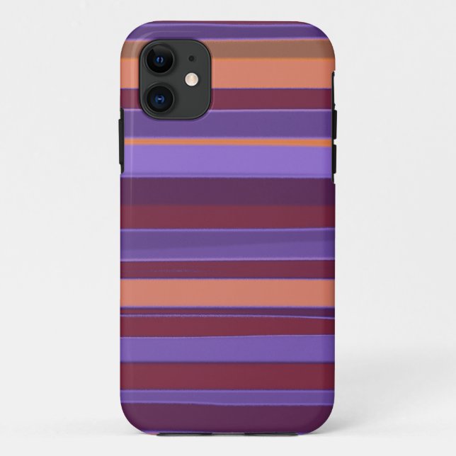 Brown and Purple Abstract Stripes Pattern Case-Mate iPhone Case (Back)