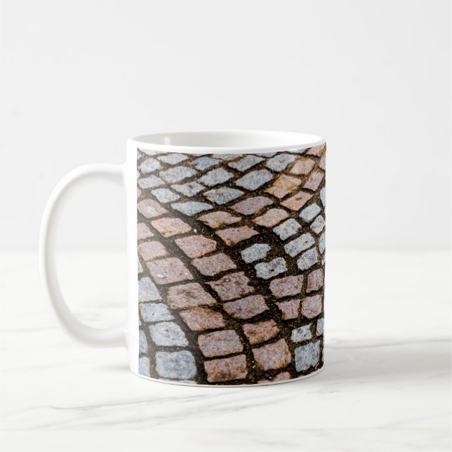 Brown and red bricks coffee mug (Left)