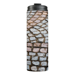 Brown and red bricks thermal tumbler