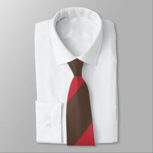 Brown and Red Broad Regimental Stripe Tie