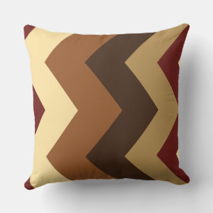 Brown and Red chevron Pattern Cushion