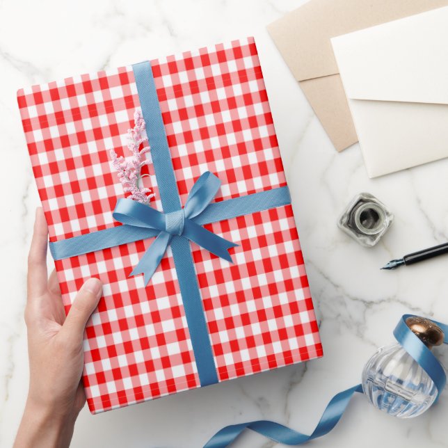 Brown and Red Plaid Pattern Wrapping Paper (Gifting)