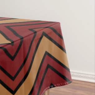 Brown and red shades chevron zigzag  tablecloth