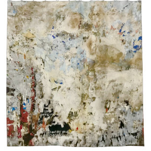 Brown and red wallpaper shower curtain