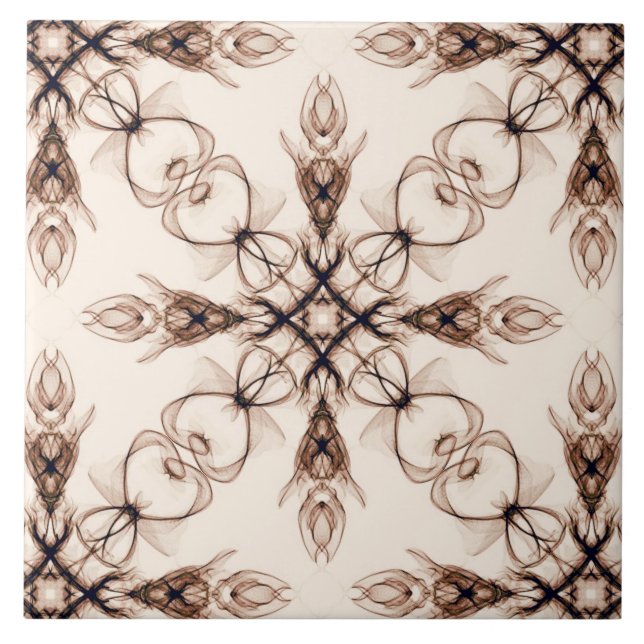 Brown and Sepia Woodland Fantasy Art Ceramic Tile (Front)