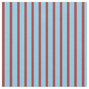 Brown and Sky Blue Coloured Lines/Stripes Pattern Fabric