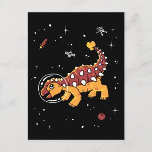 Brown And Tan Ankylosaurus Dinos In Space Postcard
