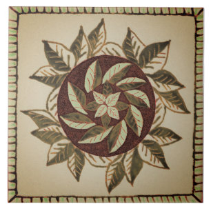  brown and tan leaves Ceramic Tile