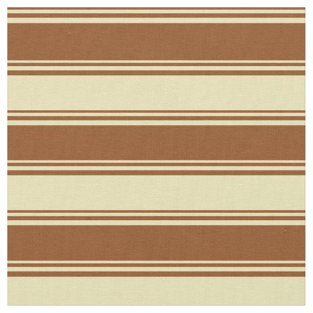 Brown and Tan Lined Pattern Fabric (Close Up)