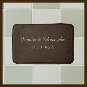 Brown and Tan Personalised Plush Bath Mat
