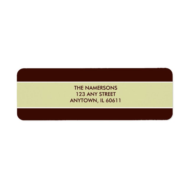 Brown and Tan Return Address Label (Front)