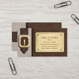Brown and Tan Saddlebag Business Card