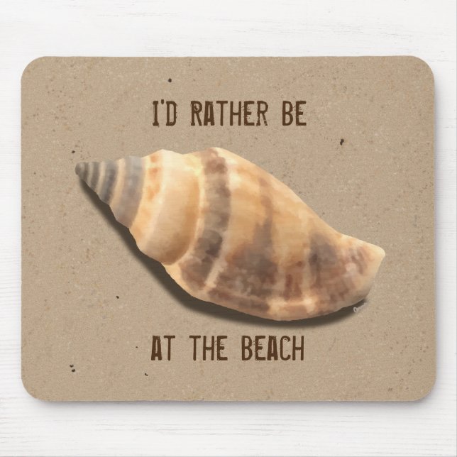 Brown and Tan Striped Conch Shell Mouse Pad (Front)