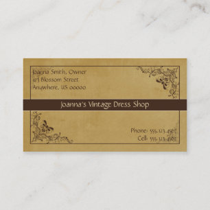Brown and Tan Swirl Vintage Business Card