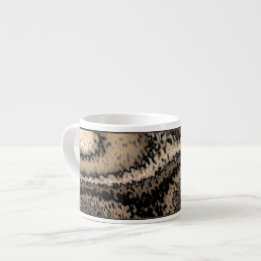 Brown and Taupe Abstract Espresso Mug