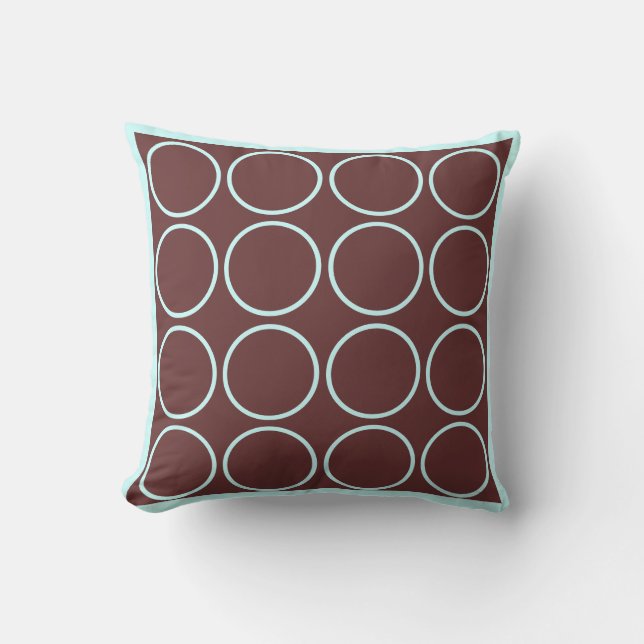 brown and teal  modern  pillow (Front)