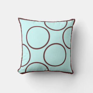 brown and teal modern pillow