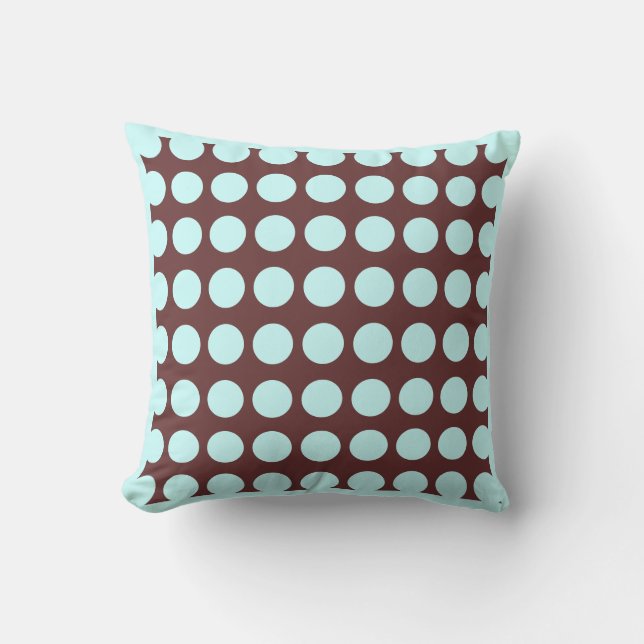 brown and teal  modern  pillow polka dot (Front)