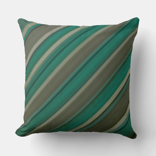 Brown and Teal Throw Pillow (Front)