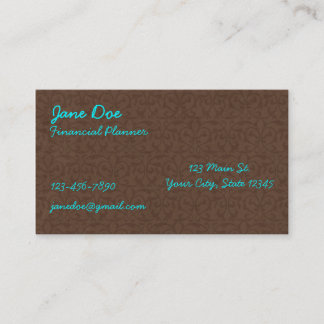 Brown and Turquoise Pattern Business Cards