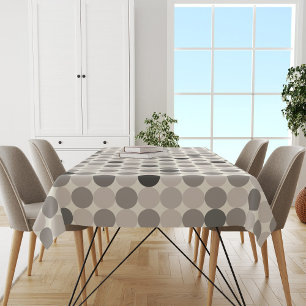 Brown and Warm Gray Connected Dots Tablecloth